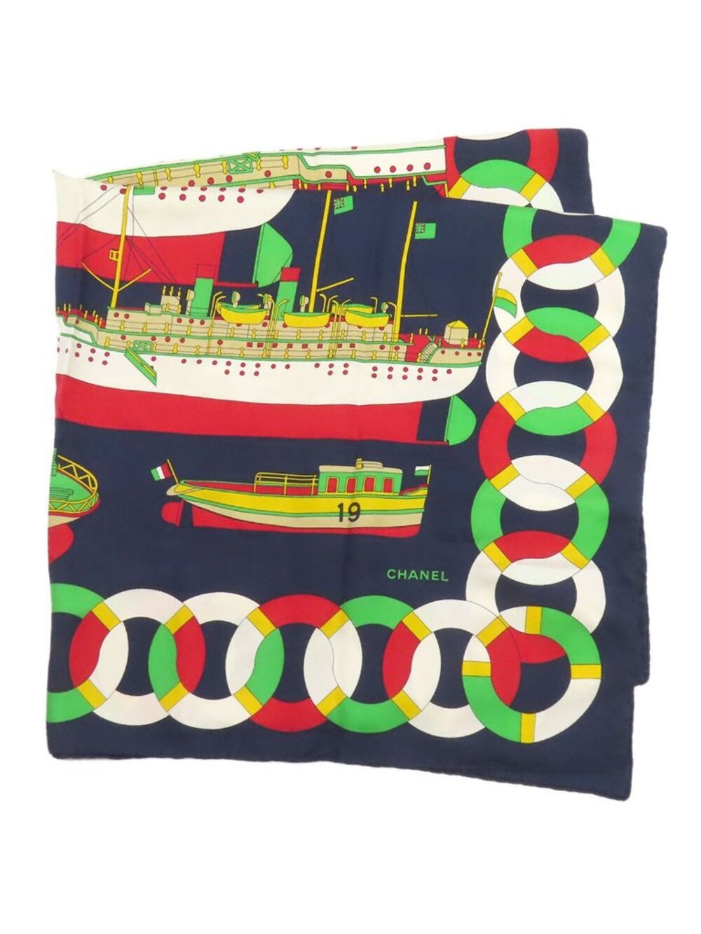 Chanel Boat Motif Scarf Silk